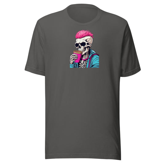 Skeleton Tee, Retro Anime Shirt, Graphic Shirt for Skateboard Lover, Soft Cotton Halloween Shirt