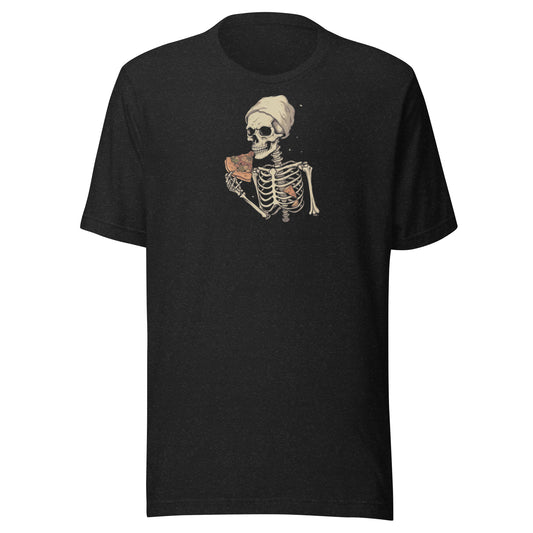 Funny Skeleton Shirt, Anime Shirt for Pizza Lovers, Retro Graphic Shirt, Halloween Pizza Shirt, Summer Short Sleeve Shirt