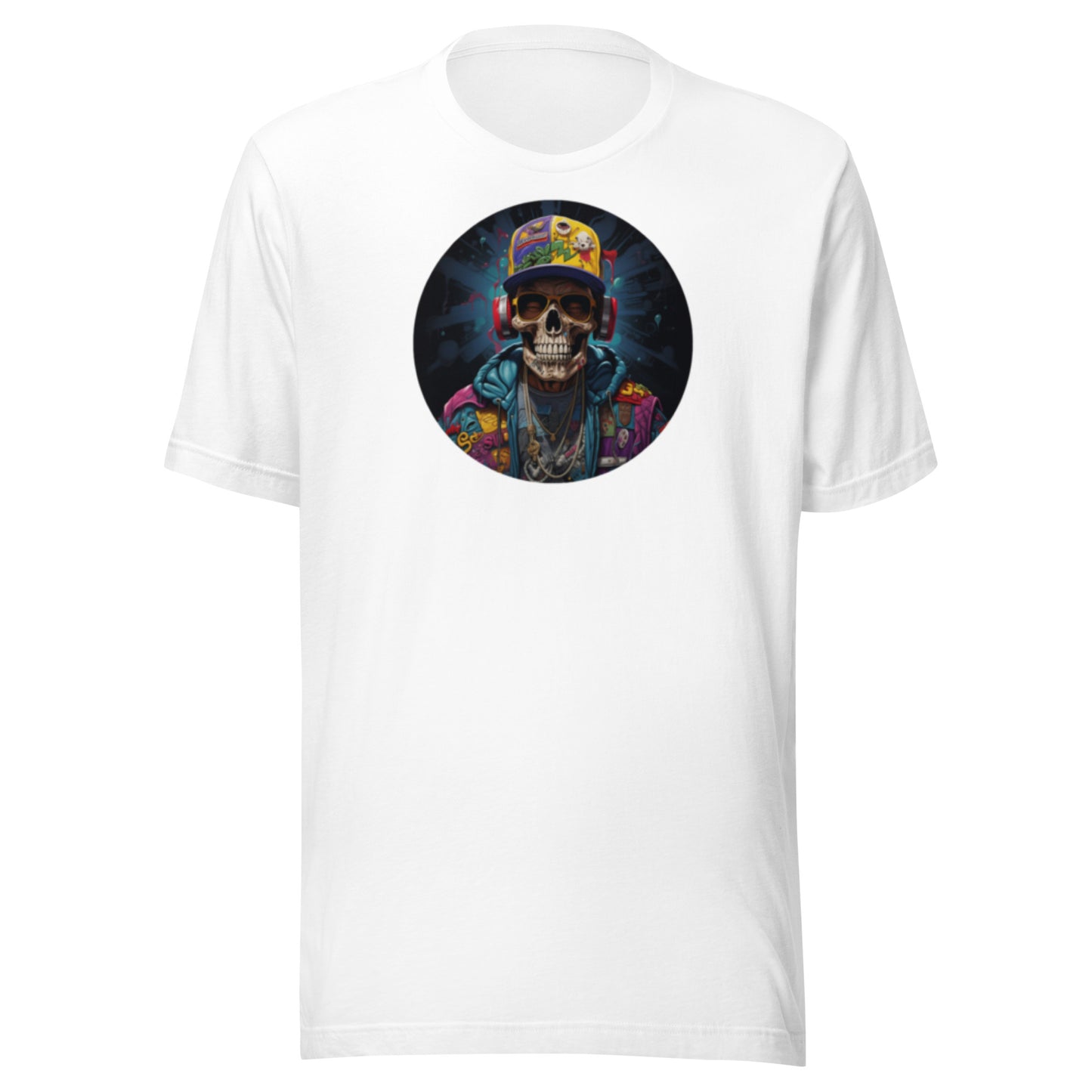 Skeleton Shirt, Hip Hop Shirt for Music Lovers, Scary Rapper Shirt, Soft Cotton Graphic Shirt, Summer Short Sleeve Shirt