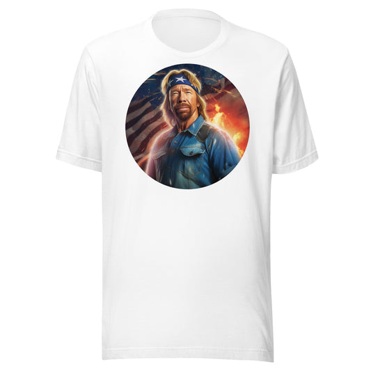Chuck Norris Shirt, American Flag Shirt for Mens, Soft Cotton Martial Arts Shirt, Trendy Graphic Shirt, Short Sleeve Shirt
